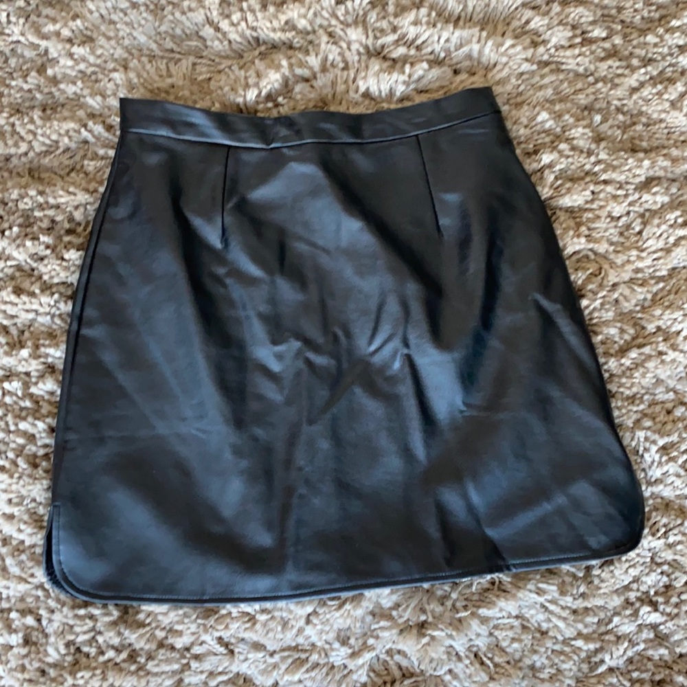 Black Faux Leather Skirt